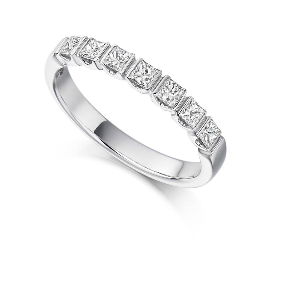 7 stone princess cut diamond ring